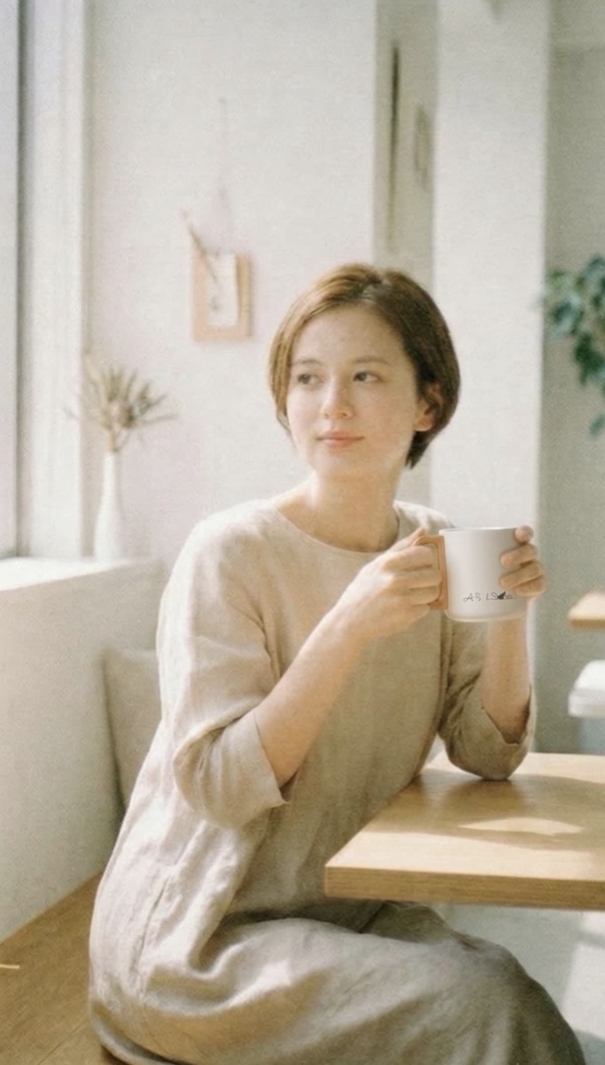 コーヒーを飲む女性